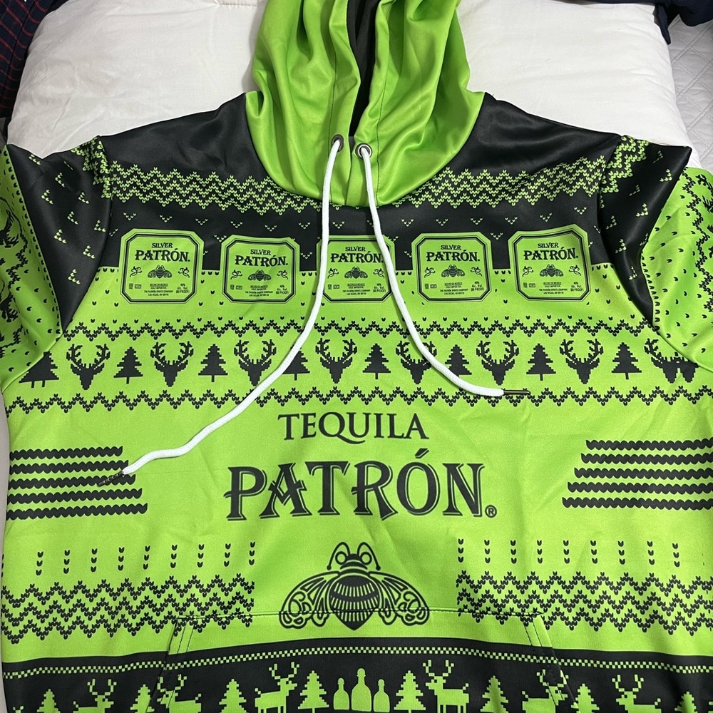 Patron tequila Christmas sweater hoodie new no tags